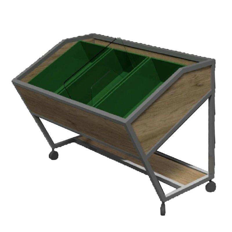 Wooden Movable Produce Display Stand