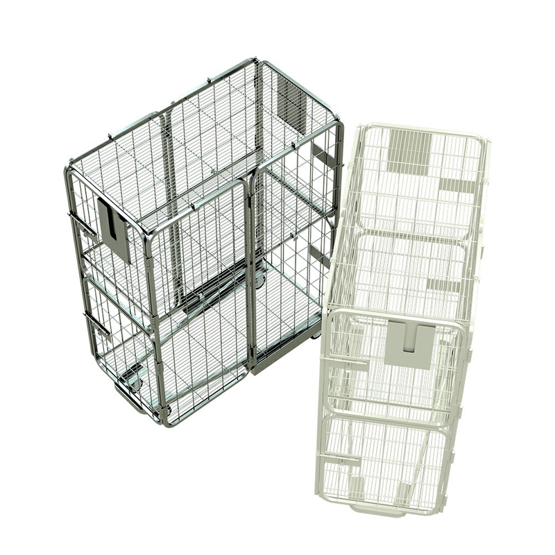 Double Door Nestable Roll Cage Trolley