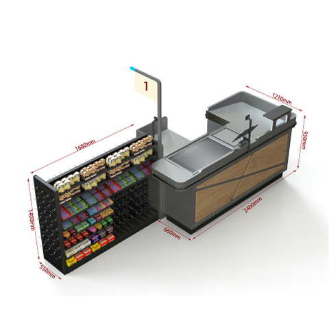 Checkout Counter with Display Rack