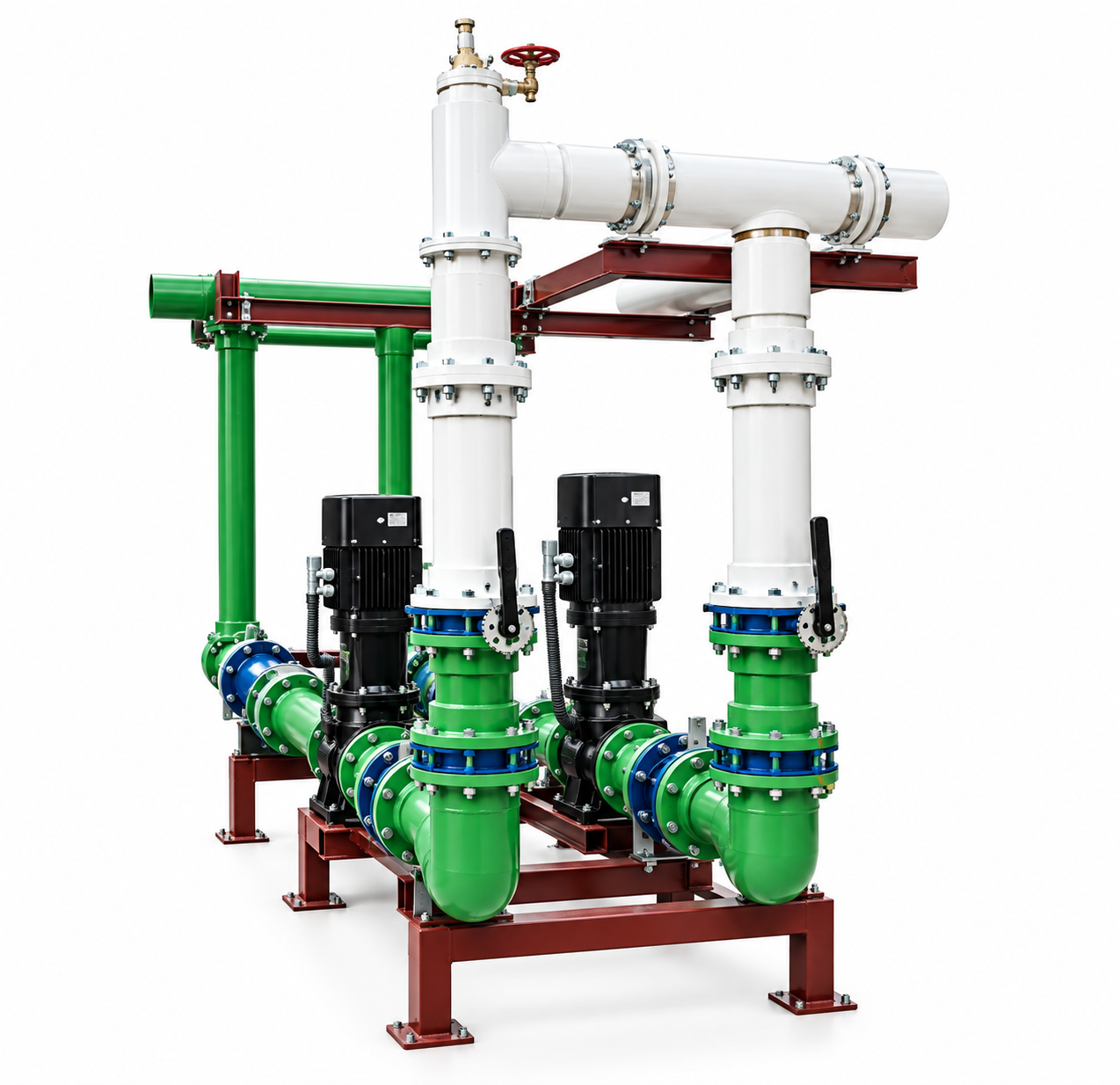 On-site installation of water inlet and outlet pipes